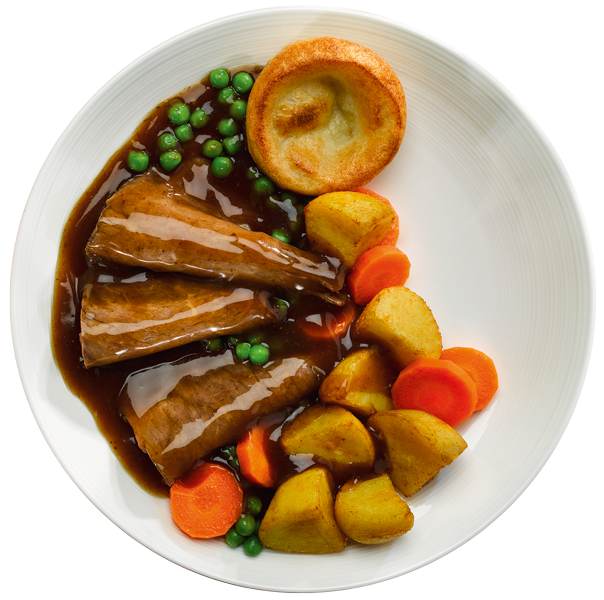 Plate of Roast Beef Dinner